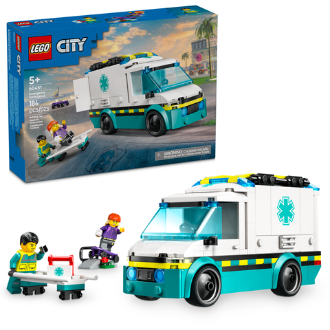 LEGO City Emergency Ambulance Toy Truck Building Set 60451