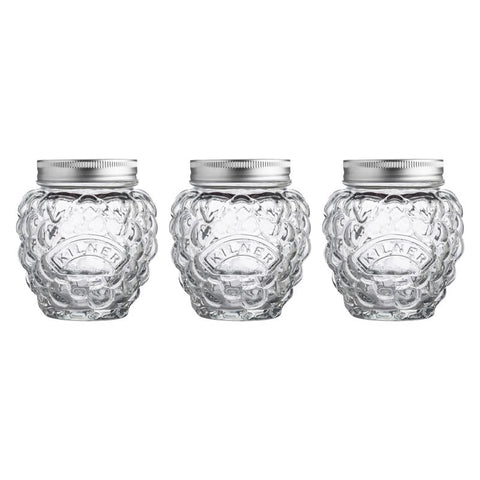 Case of 3 Kilner regular mouth 13.5 oz berry fruit canning jars