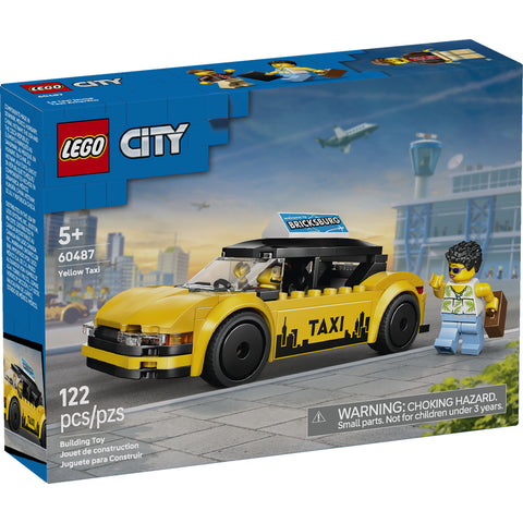 LEGO City Yellow Taxi - Model Car Kit with 2 Minifigures 60487