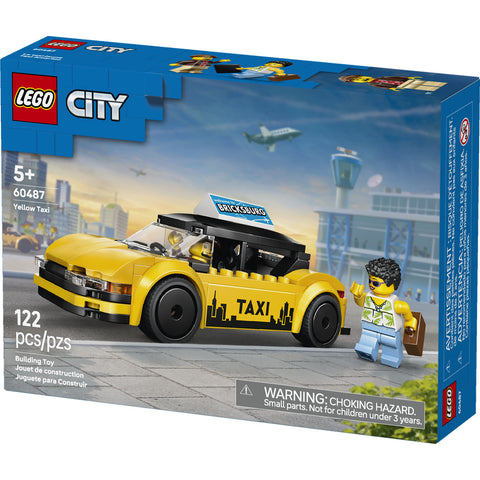 LEGO City Yellow Taxi - Model Car Kit with 2 Minifigures 60487