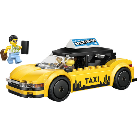 LEGO City Yellow Taxi - Model Car Kit with 2 Minifigures 60487