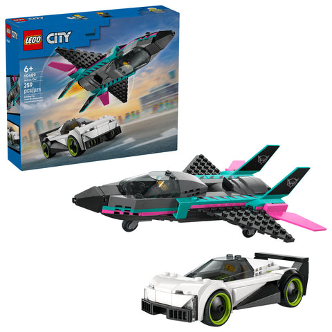 LEGO City Jet vs. Car - Toy Cars and Jet Toy Playset - 60489