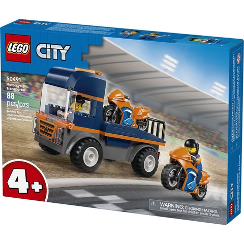 LEGO City Motorcycle Transporter Toy and 2 Minifigures 60491