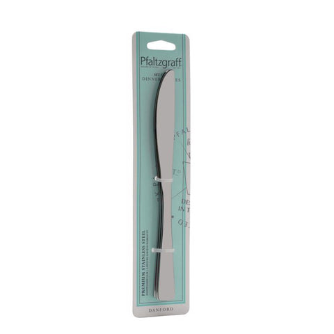 Silver Stainless Steel Danford Dinner Knife Set 5244581 in package