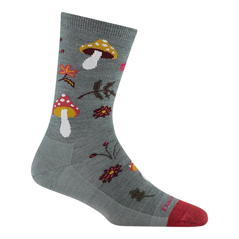 seafoam, Women's Shroom Bloom Crew Lightweight Lifestyle Socks 6133