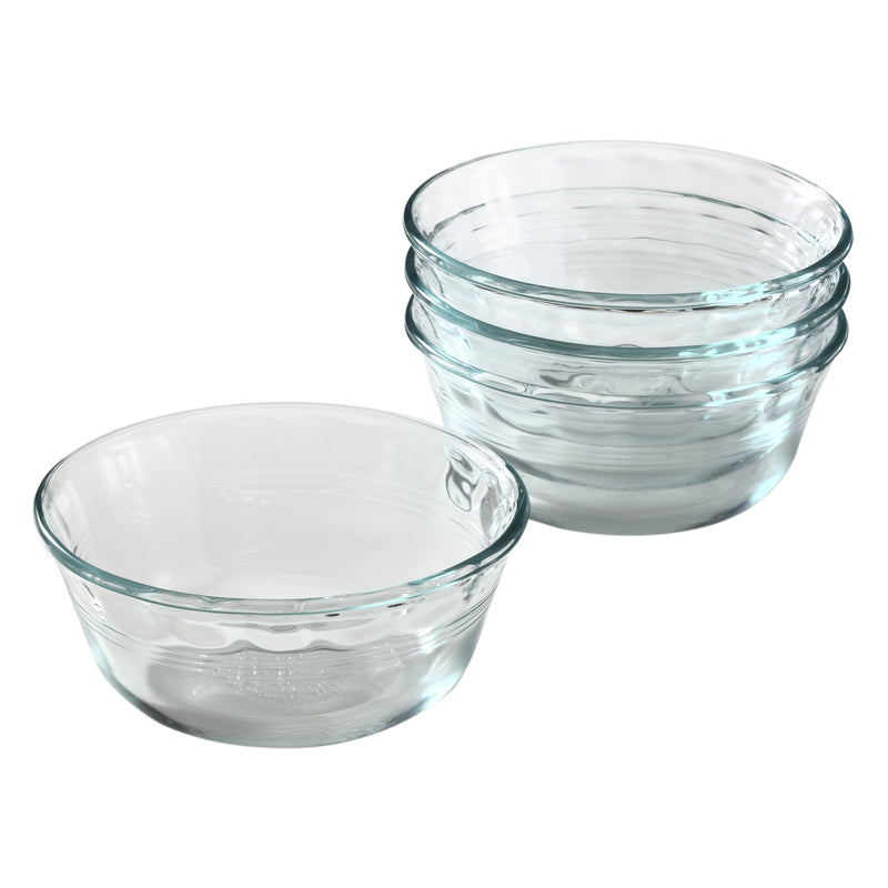Pyrex 7201 4-Cup Glass Food Storage Bowl w/ 7201-PC Marine Blue Lid (2-Pack)