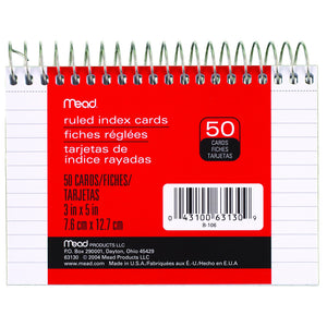 Wirebound 3x5 Ruled Index Cards 63130