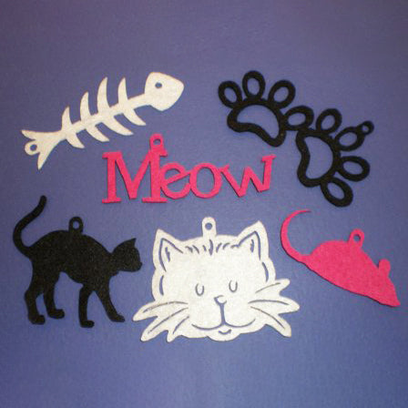 Cat Felt & Shimmer Shapes