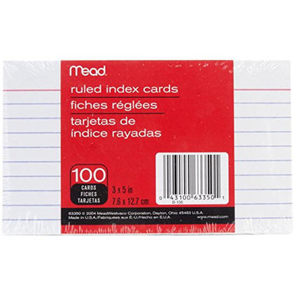 100-Count 3x5 Ruled Index Cards 63350