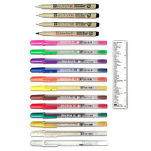 Pens Lined Up with Ruler