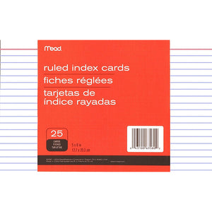 25-Count 5x8 Ruled Index Cards 63580