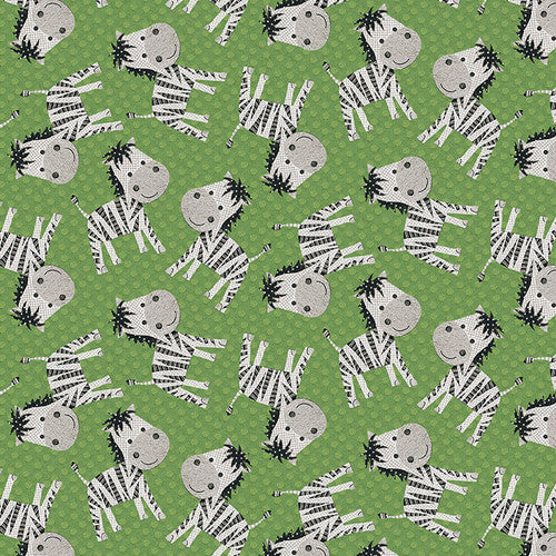 At The Zoo Collection Tossed Zebra Cotton Fabric 6607-69