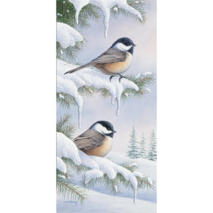 Chickadees Long Glitter Christmas Boxed Cards 66117
