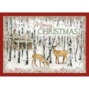 LPG Greetings Christmas Cabin Deluxe Glitter Boxed Cards 66198 