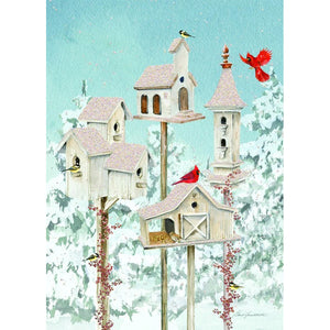 Birdhouse Forest Deluxe Glitter Christmas Boxed Cards 66223
