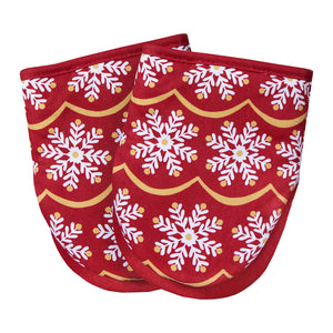 2-Pack Red Christmas Snowflakes Grabber Mitts 66771