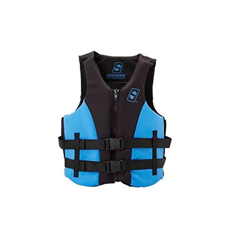 Seachoice Evoprene Blue & Black Life Vest front view