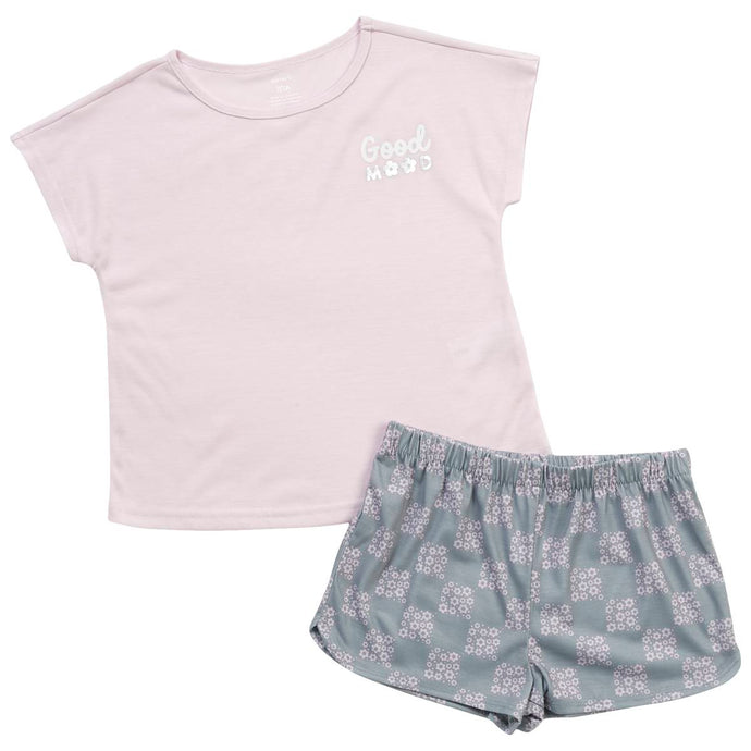 Girls' Lavender Checkered Pajama Set 3O829010