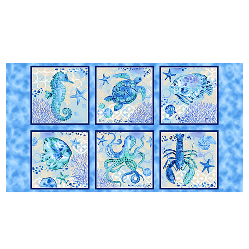 The Sea is Calling Collection Block Cotton Fabric 6780-17