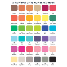 A Rainbow of 36 Numbered Hues