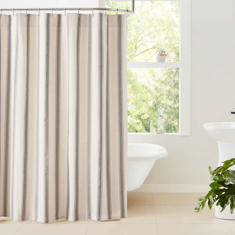 Grace Grain Sack Stripe Shower Curtain 69976