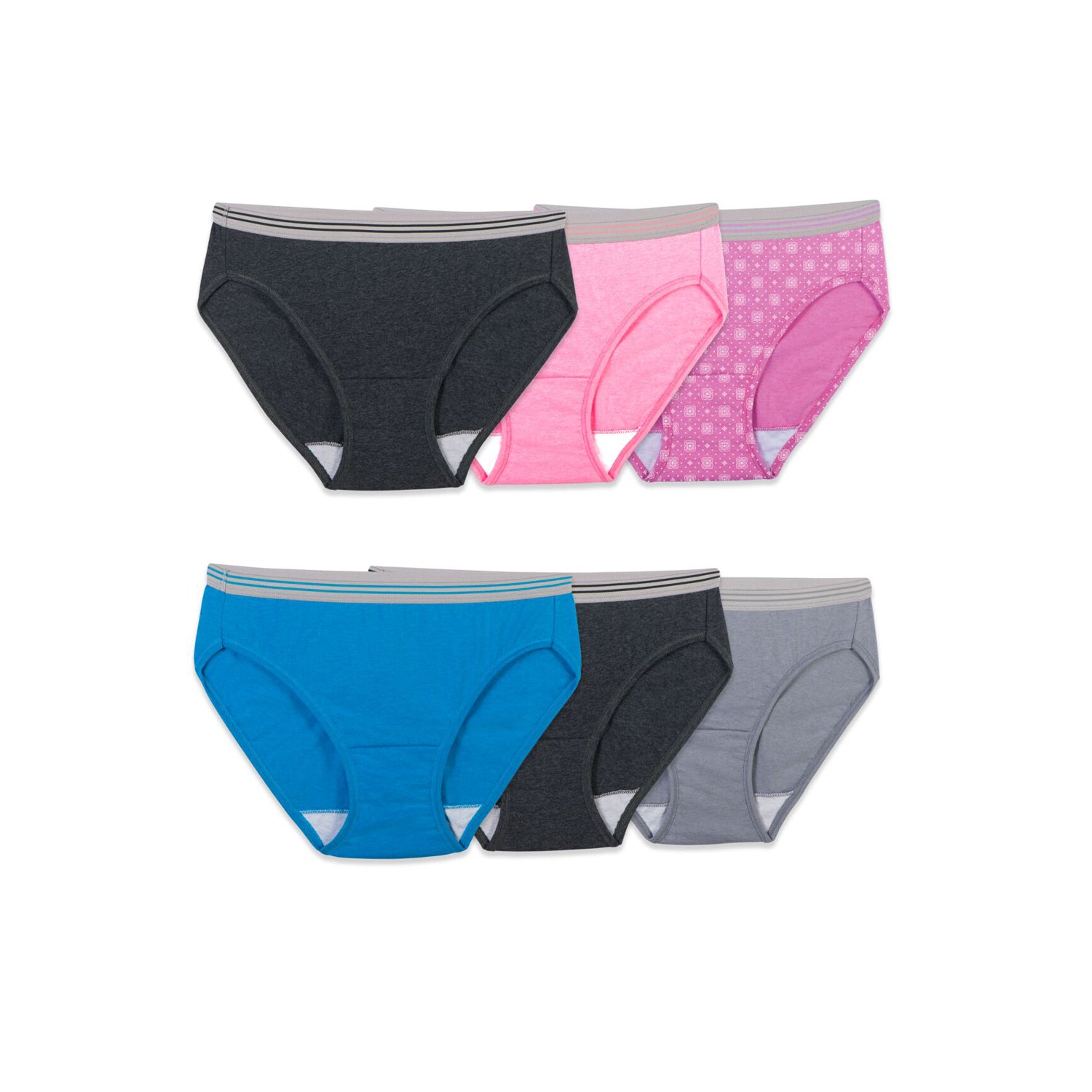 Fruit Of The Loom Women's Assorted Heather Bikini 6-Pack