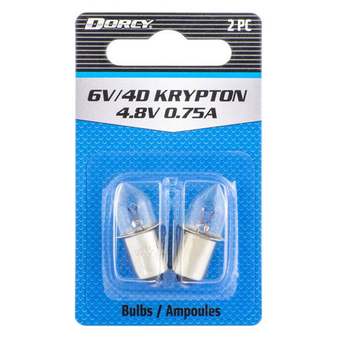Dorcy 2-pack Krypton Flashlight Bulbs 6V/4D