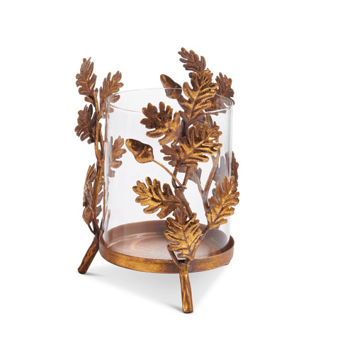 7-inch, Gold Oak Leaf Base with Glass Insert 451166