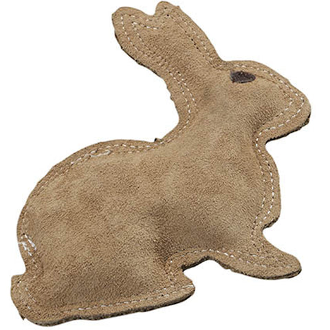 7.5 in. Dura-Fused Durable Leather Rabbit Dog Toy Small