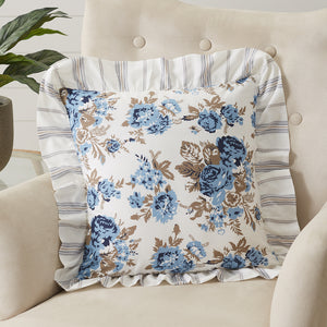 Annie Blue Floral Ruffled Pillow 70002