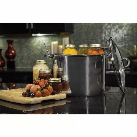 Stainless Steel Canner 620 displayed with preserves in glass jars