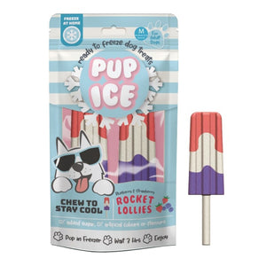 Strawberry & Blueberry Pup Ice Rocket Lollies Treats 7241