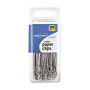 School Smart Smooth Paper Clips, 2 Inches, Pack of 100, Silver