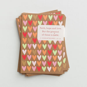 Valentine's Day Faith Hope and Love Note Cards