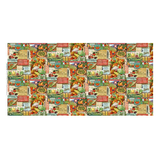 Farm and Garden Collection Collage Cotton Fabric 7470 11