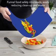 Funnel food safely into bowls, easily reducing clean-up and waste.