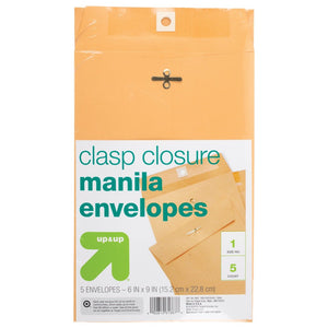 5-Pack 6x9 Clasp Envelopes 76010