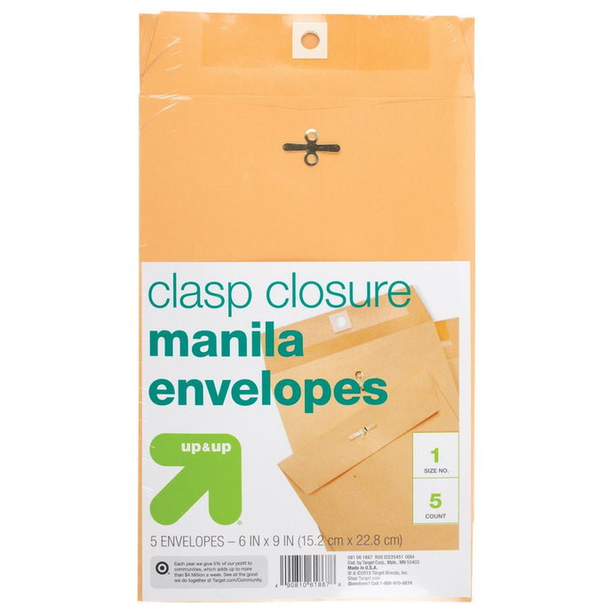 5-Pack 6x9 Clasp Envelopes 76010