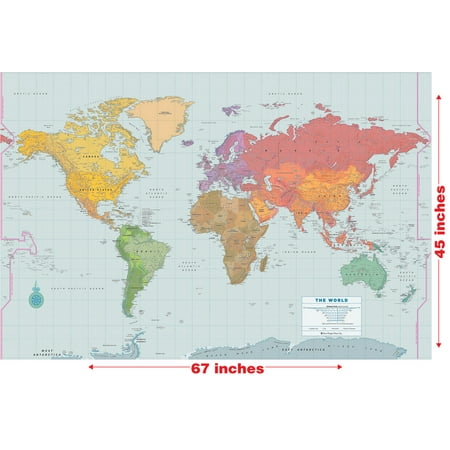 Oversized World Wall Laminated Map 336804