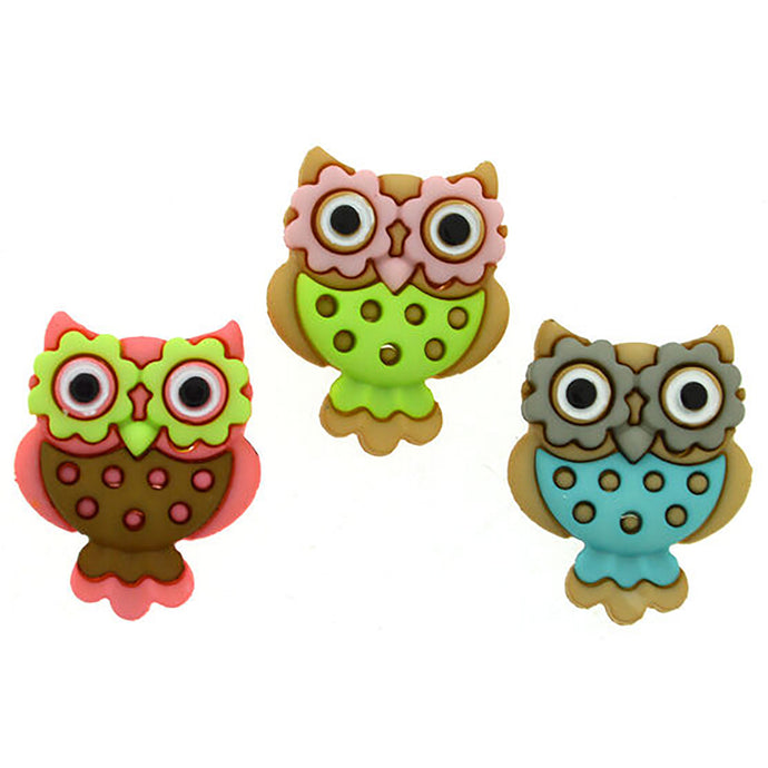 Retro Owls Buttons