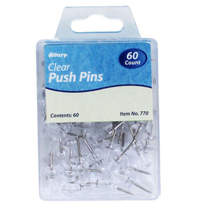 60-Count Clear Push Pins 770