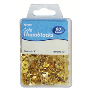 80-Count Gold Thumbtacks 771