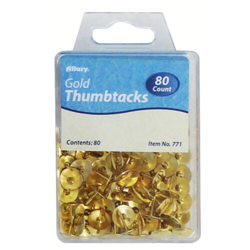 Bazic Brass Thumb Tack, Gold, 200 per Pack