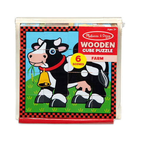 wooden cube puzzle in package