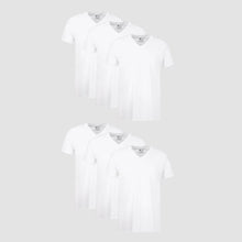 6-Pack Men's White V-Neck Undershirts 777VP6