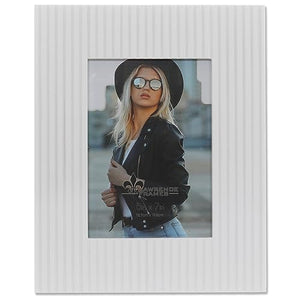 White 5x7 Solid Wood Slat Frame 788157