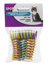 Spot colorful springs cat toys in packages