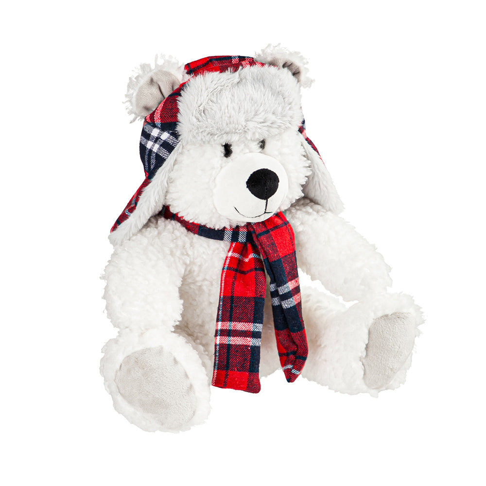 Plush White Bear with Hat 7PLSH01023