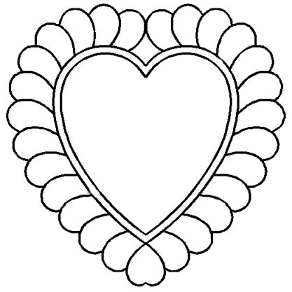 8" Feathered Heart Quilting Stencil 802