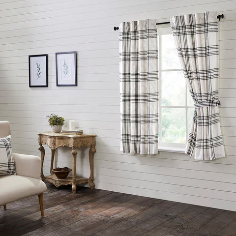 Black Plaid Panels Set of 2 80300